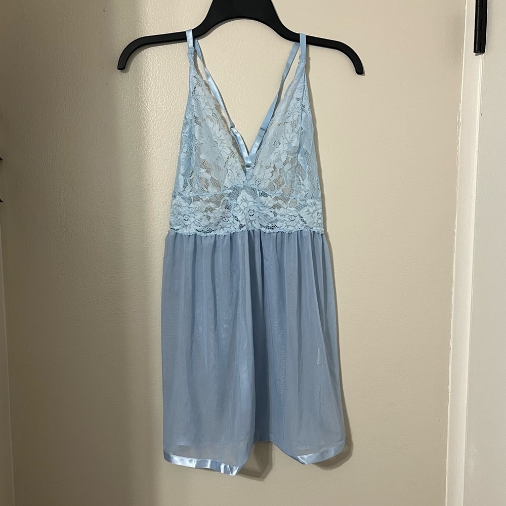 Avidlove (NWOT) Light Blue Badydoll Lingerie Set with Matching Panties